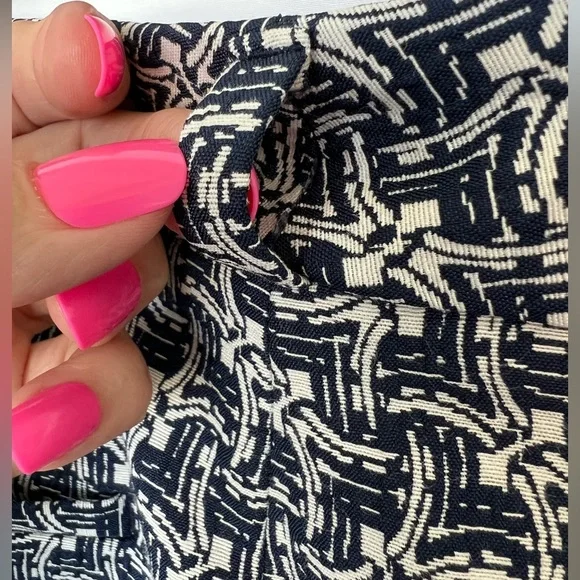 π πNWOT BANANA REPUBLIC βAveryβ Art Deco Bi-Stretch Ankle Pant Navy Combo | 8 - Picture 7 of 14